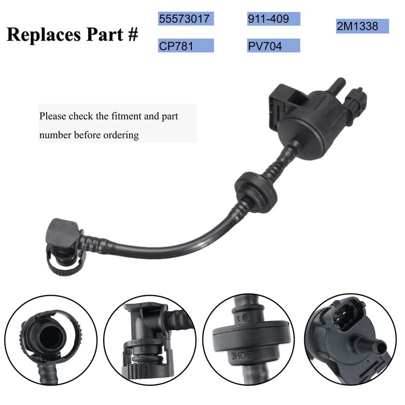 PANNUOSCS Vapor Canister Purge Valve Compatible with 2012-2021 Chevy Cruze Sonic Trax Buick Encore with 1.4L - Replaces 55573017 911-409 CP781 - Image 3